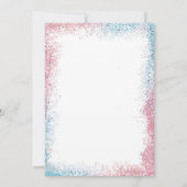 Blauwe en roze ballon Genderonderzoek Uitnodiging (Achterkant)