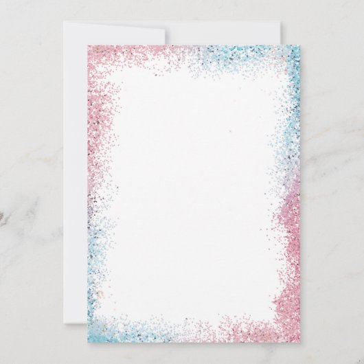 Blauwe en roze ballon Genderonderzoek Uitnodiging (Achterkant)