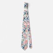 Blauwe en roze bloemen bloemen formele Stropdas (Voorkant)