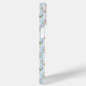 Blauwe en Roze Bloemen en Strikken Gestreept Case-Mate iPhone Case (Achterkant / Rechts)