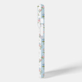 Blauwe en Roze Bloemen en Strikken Gestreept Case-Mate iPhone Case (Achterkant / Links)