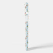 Blauwe en Roze Bloemen en Strikken Gestreept Case-Mate iPhone Case (Achterkant / Links)
