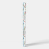 Blauwe en Roze Bloemen en Strikken Gestreept Case-Mate iPhone Case (Achterkant / Rechts)