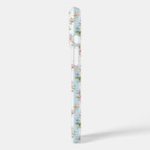 Blauwe en Roze Bloemen en Strikken Gestreept Case-Mate iPhone Case (Achterkant / Links)
