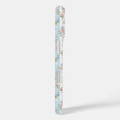 Blauwe en Roze Bloemen en Strikken Gestreept Case-Mate iPhone Case (Achterkant / Rechts)