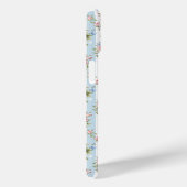 Blauwe en Roze Bloemen en Strikken Gestreept Case-Mate iPhone Case (Achterkant / Rechts)