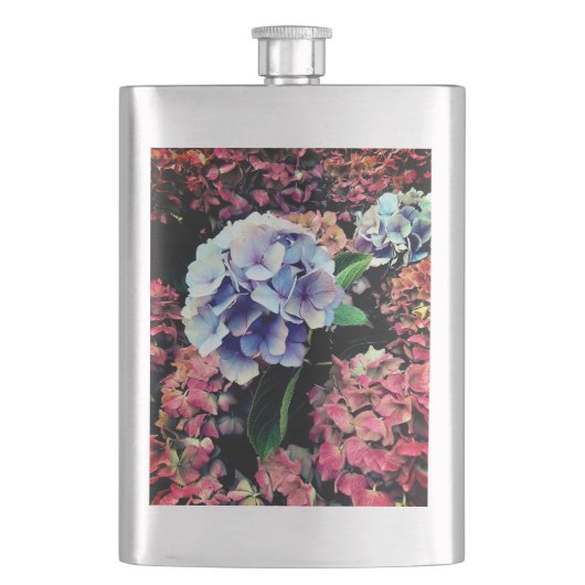 Blauwe en roze bloemen flacon (Voorkant)