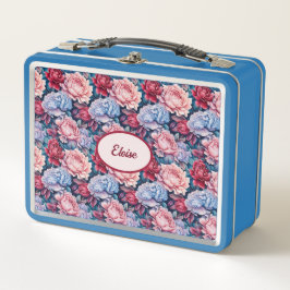 Blauwe en roze bloemen gepersonaliseerd