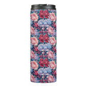 Blauwe en roze bloemen gepersonaliseerd thermosbeker (Achterkant)