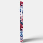 Blauwe en roze bloemen iPhone / iPad hoesje (Achterkant / Links)