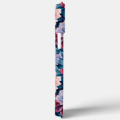 Blauwe en roze bloemen iPhone / iPad hoesje (Achterkant / Rechts)