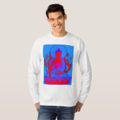 Blauwe en roze boeddha Mannen met lange hoes T-shirt (Voorkant volledig)