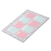 Blauwe en roze Boho Weeklanner-laptop Notitieblok (Schuin)