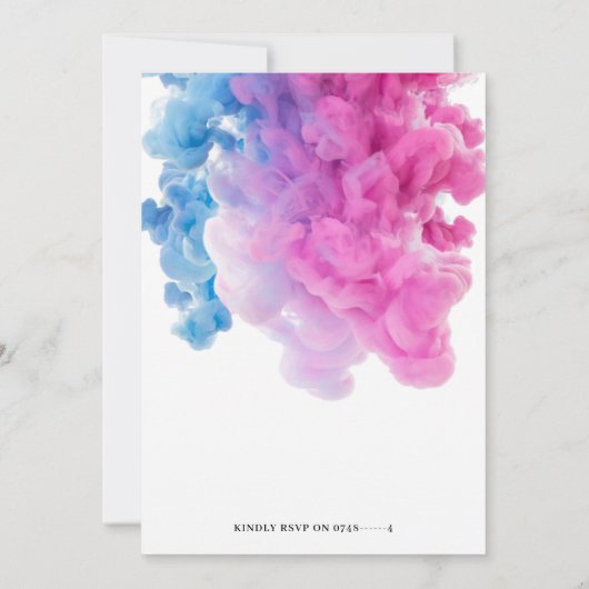 Blauwe en roze bomb Baby Kaart (Achterkant)