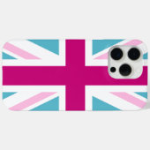 Blauwe en roze Britse vlag Case-Mate iPhone Case (Achterkant (horizontaal))