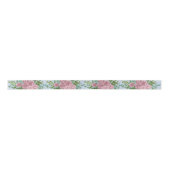 Blauwe en roze bruiloft pastel Floral Spring Satijnen Lint (Voorkant)