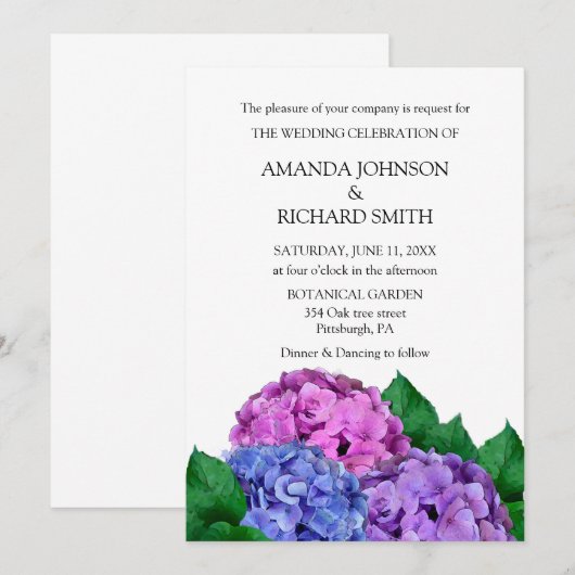 Blauwe en roze bruine druppels kaart (Voorkant / Achterkant)