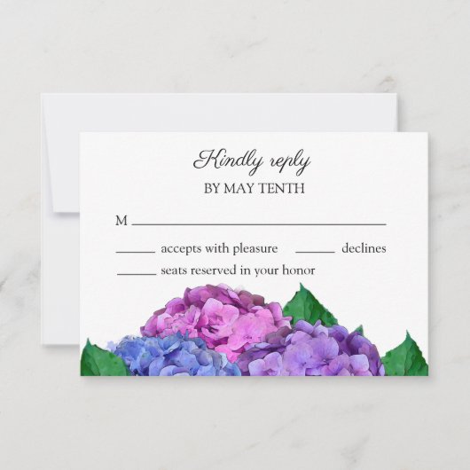 Blauwe en roze bruine druppels RSVP kaartje (Voorkant)