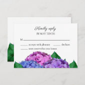 Blauwe en roze bruine druppels RSVP kaartje (Voorkant / Achterkant)