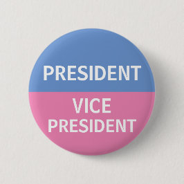 Blauwe en Roze Campagne Knop Ronde Button 5,7 Cm