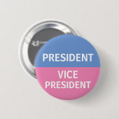 Blauwe en Roze Campagne Knop Ronde Button 5,7 Cm (Voorkant /achterkant)