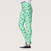 blauwe en roze cheeta luipaardprint leggings (Links)