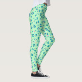 blauwe en roze cheeta luipaardprint leggings (Rechts)