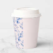 Blauwe en roze Chinoiserie Bloemen Papieren Bekers (Links)