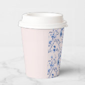 Blauwe en roze Chinoiserie Bloemen Papieren Bekers (Rechts)