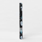 Blauwe en roze Doodle bladeren gepersonaliseerd Case-Mate iPhone Case (Achterkant/links)