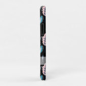 Blauwe en roze Doodle bladeren gepersonaliseerd Case-Mate iPhone Case (Achterkant/rechts)