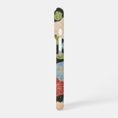 Blauwe en roze en gouden bloemen iPhone 16 Pro Hoe Hoesje (Linkerkant)