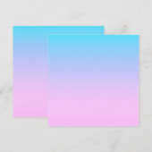 Blauwe en roze gradiëntachtergrond bedankkaart (Voorkant / Achterkant)