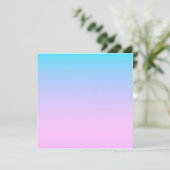 Blauwe en roze gradiëntachtergrond bedankkaart (Staand voorkant)