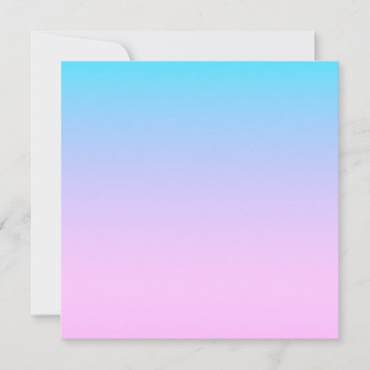 Blauwe en roze gradiëntachtergrond bedankkaart (Voorkant)