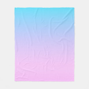 Blauwe en roze gradiëntachtergrond fleece deken