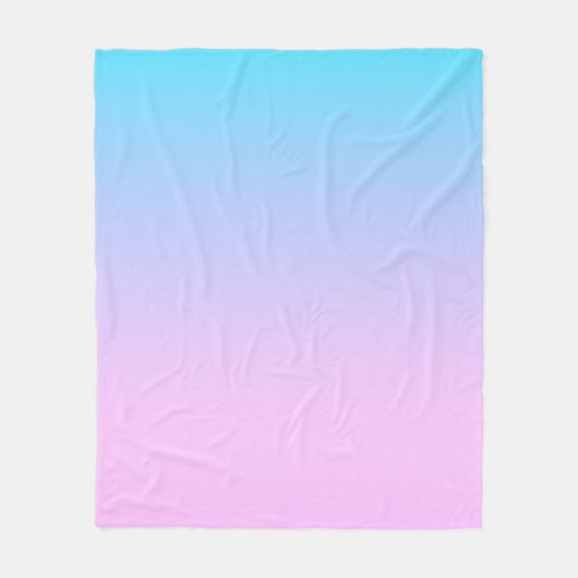 Blauwe en roze gradiëntachtergrond fleece deken (Voorkant)