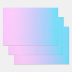 Blauwe en roze gradiëntachtergrond inpakpapier vel