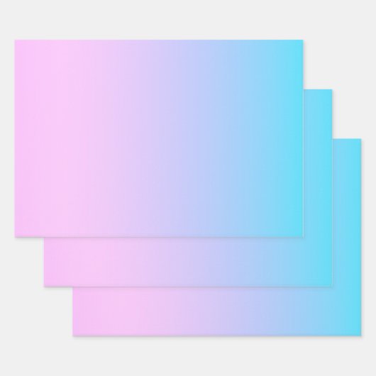 Blauwe en roze gradiëntachtergrond inpakpapier vel (Set)