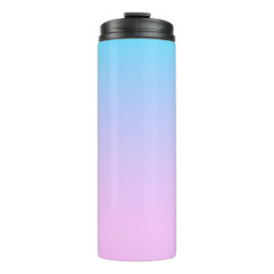 Blauwe en roze gradiëntachtergrond thermosbeker