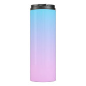 Blauwe en roze gradiëntachtergrond thermosbeker (Achterkant)