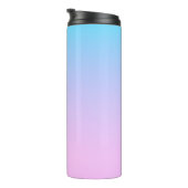 Blauwe en roze gradiëntachtergrond thermosbeker (Geroteerd rechts)