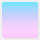 Blauwe en roze gradiëntachtergrond vierkante sticker (Voorkant)