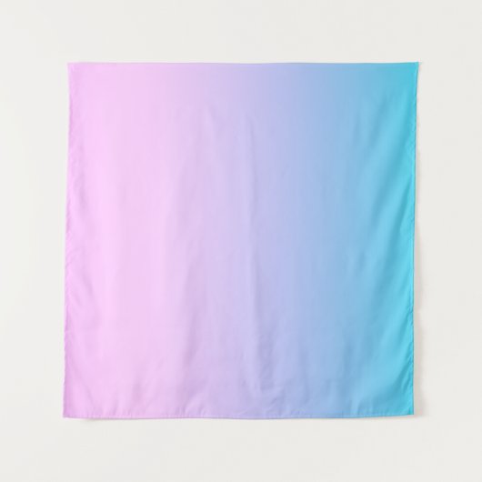 Blauwe en roze gradiëntachtergrond wandkleed (Voorkant (horizontaal))