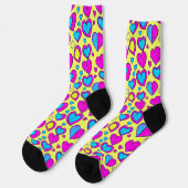 Blauwe en roze hartcontactdozen sokken (Links)