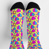 Blauwe en roze hartcontactdozen sokken (Top)