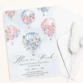 Blauwe en Roze Hete Luchtballonnen Geslacht Onthul Kaart