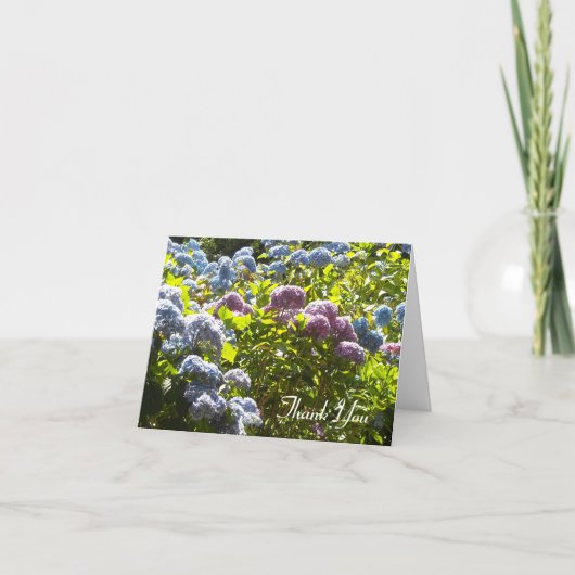 Blauwe en Roze Hortensia Bedankt (Voorkant)