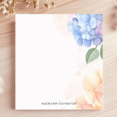 Blauwe en Roze Hortensia Bloemen Gepersonaliseerde Notitieblok