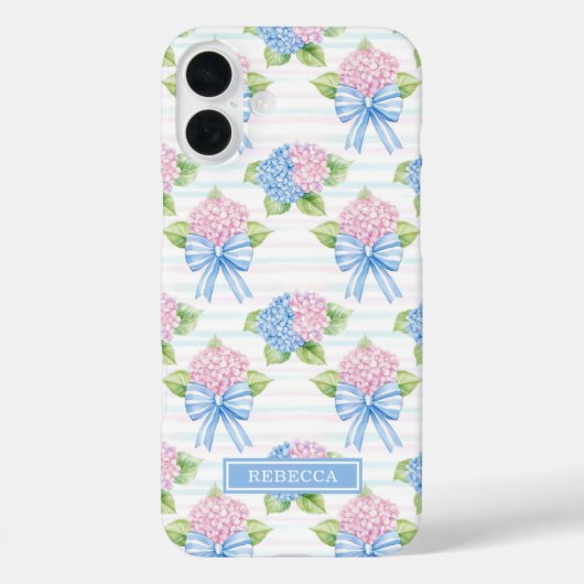 Blauwe en Roze Hortensia's Case-Mate iPhone Case (Achterkant)